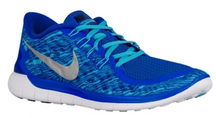 Nike Free 5.0 2015 Print Rennfahrer Blau/Gamma Blau/Weiß/Reflektierend Silber Herren Laufschuh