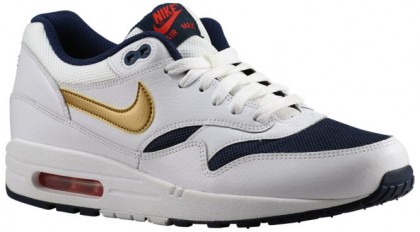 Nike Air Max 1 Essential Weiß/Metallic Gold/Midnacht Marine Herrenschuh