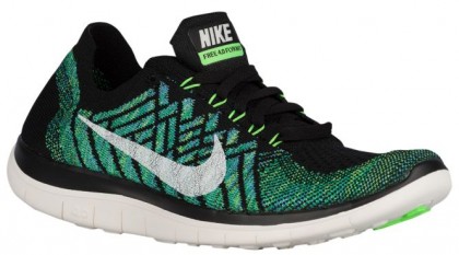 Nike Free 4.0 Flyknit Damen Sportschuhe Schwarz/Voltage Grün/Lucky Grün/Sail