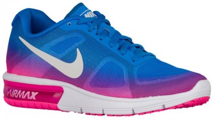 Nike Air Max Sequent Foto Blau/Rosa Blast/Dunkel Grau/Weiß Damen Laufschuhe