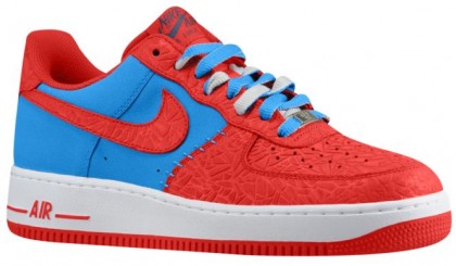 Herren Nike Air Force 1 Low Leather Foto Blau/Hyper Rot Sneakers