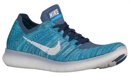 Nike Free Rn Flyknit Ozean Fog/Blau Glühen/Hyper Jade/Weiß Damen Turnschuhe