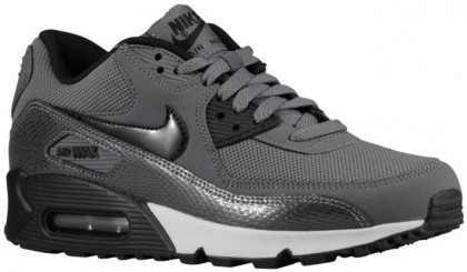Nike Air Max 90 Damen Turnschuhe Rein Platin/Schwarz/Dunkel Grau