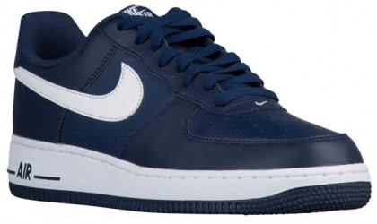 Herren Nike Air Force 1 Low Weiß-Midnacht Marine Sportschuhe
