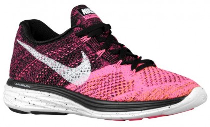 Nike Flyknit Lunar 3 Schwarz/Weiß/Rosa Pow/Gesamt Orange Damen Sneakers