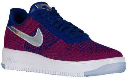 Nike Air Force 1 Ultra Flyknit Low Premium Herren Sneaker Rot/Dunkel Royal Blau/Weiß
