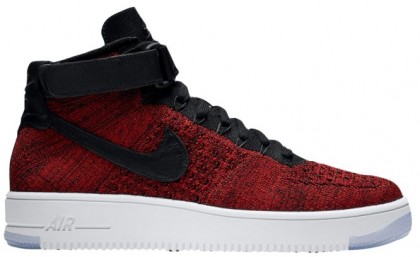 Nike Air Force 1 Ultra Flyknit Mid Herren Trainers University Rot/Team Rot/Schwarz/Weiß