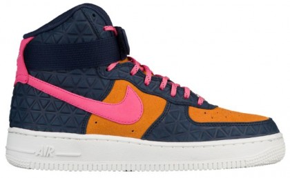Nike Air Force 1 High Premium Suede Obsidian/Dynamisch Rosa Damen Trainers