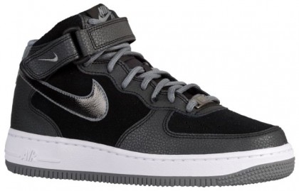 Nike Air Force 1 '07 Mid Suede Schwarz/Cool Grau Damen Streetwear