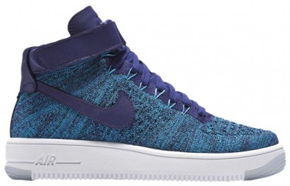 Nike Air Force 1 Hi Flyknit Damen Sportschuheschuhechuhe Dunkel Royal Blau