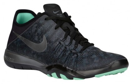 Nike Free Tr 6 Damen Trainingsschuh. Dunkel Grau/Schwarz/Grün Glühen/Metallic Silber