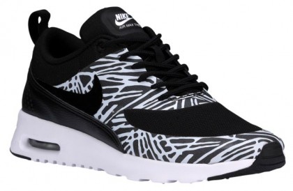 Nike Air Max Thea Print Damen Laufschuhe Schwarz/Weiß/Metallic Silber