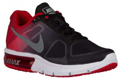 Nike Air Max Sequent Herren Laufschuhe Schwarz/University Rot/Cool Grau/Metallic Cool Grau
