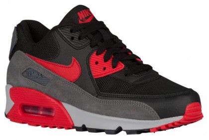 Nike Air Max 90 Essential Damen Turnschuhe Schwarz/University Rot/Dunkel Grau/Wolf Grau
