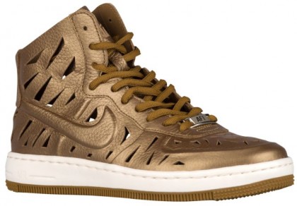 Damen Nike Air Force 1 Ultra Force Mid Metallic Golden Hellbraun Sportschuhe