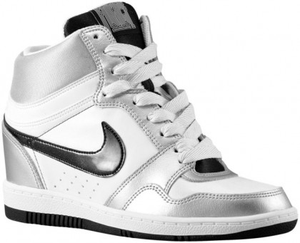 Nike Force Sky High Wedge Metallic Silber/Weiß/Schwarz Damen Basketball