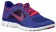 Damen Nike Free Run + 3 Nacht Blau/Rein Platin/Feuerberry  Laufschuhe