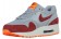 Nike Air Max 1 Ultra Essentials Damen Sneakers Wolf Grau/Gesamt Orange/Summit Weiß/Team Rot